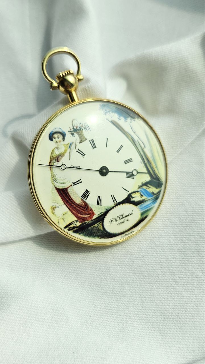 L.U.Chopard Enameled Dial Pocket Watch