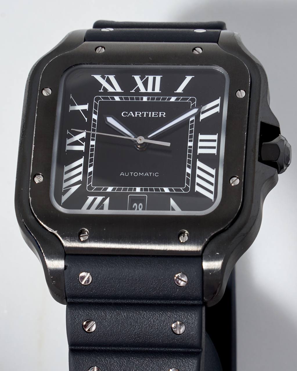 Cartier Santos De Cartier Large Black Dial 4072