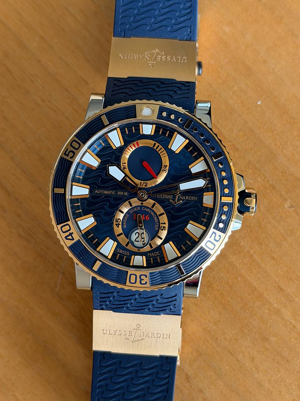 UN Maxi Marine Diver Titanium & Rose Gold NEW