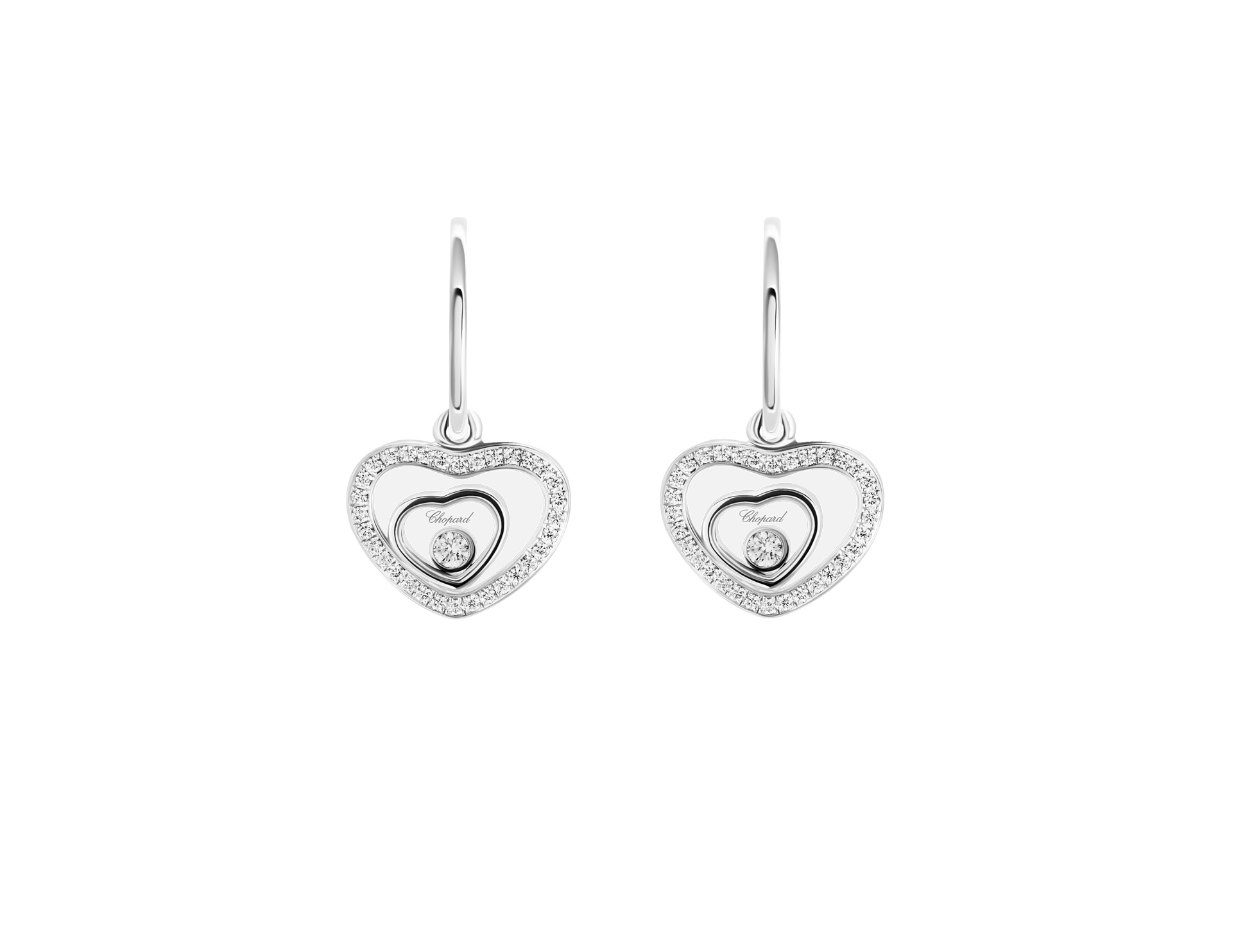 Chopard Happy Hearts White Gold Diamonds Earrings