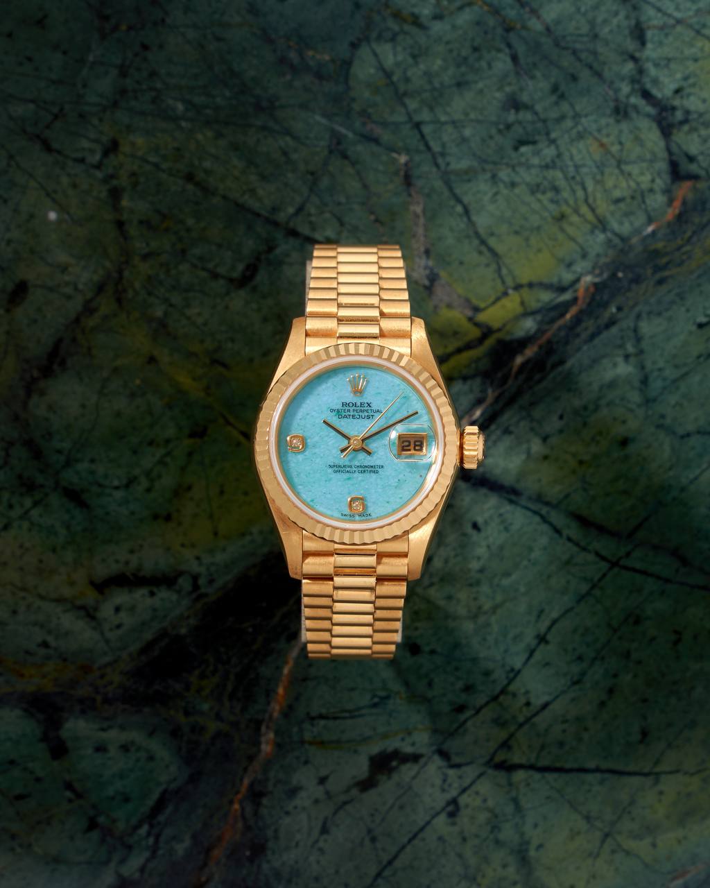 Rolex President Datejust Turquoise Diamond Dial 26mm 79178