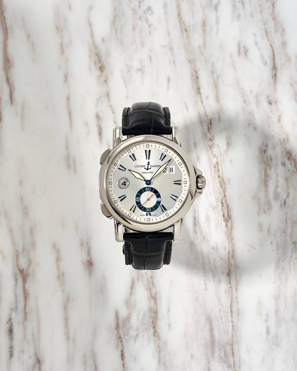 UN GMT Dual Time Big Date Silver Dial 