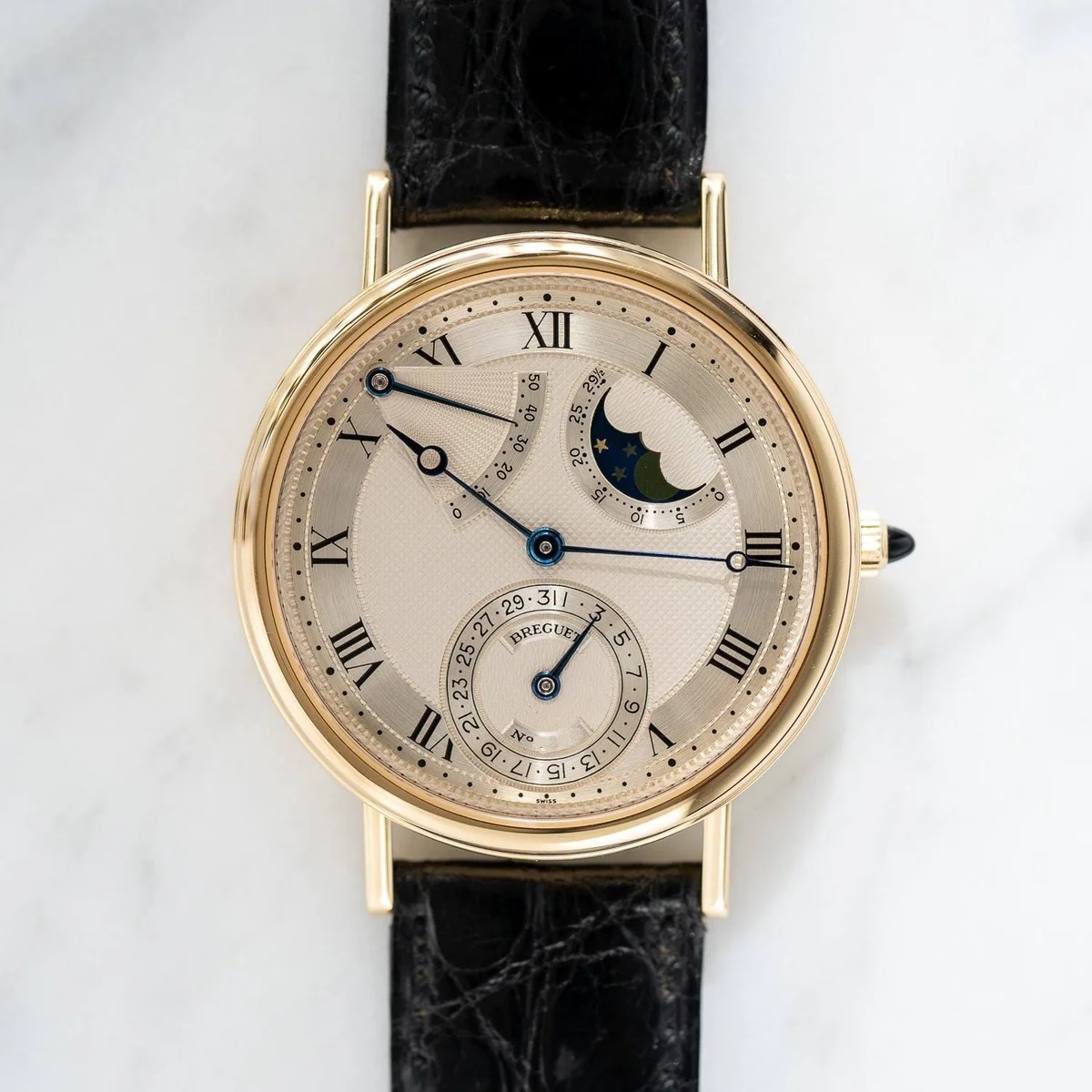 Breguet Classique Moon Phase Power Reserve Open Caseback Decorated Movement 3130