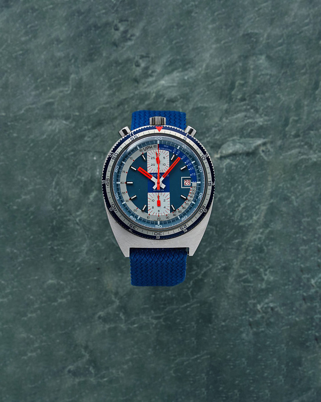Breitling Chrono-Matic Bullhead Pupitre Chronograph Blue