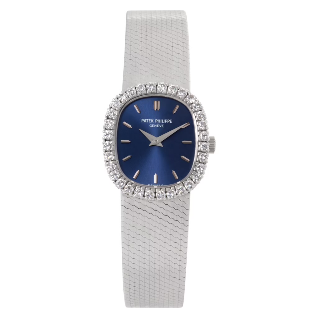 Patek Philippe Golden Ellipse White Gold Diamond Bezel 4134