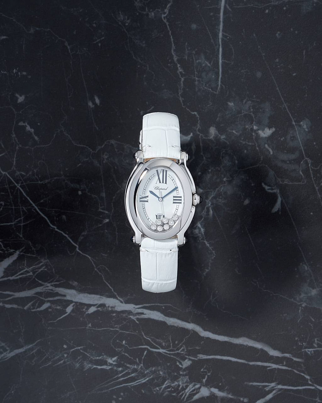 Chopard Happy Sport Oval Lady 27/7085-23 White Gold