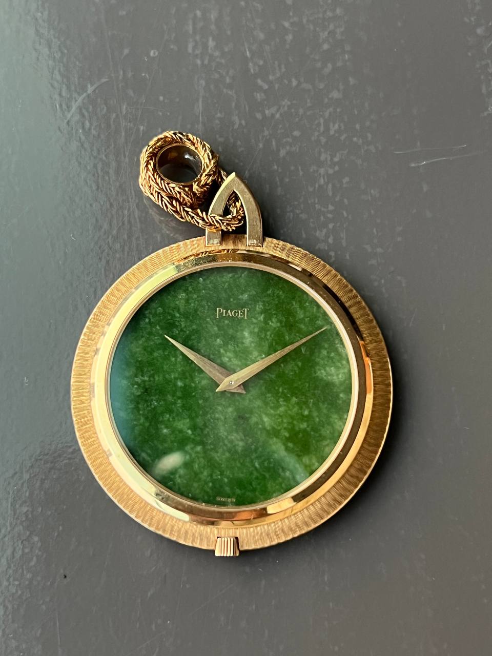 Piaget Pendant Pocket Watch Green Jade Dial
