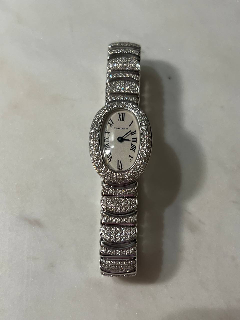 Cartier Baignoire 2369 White Gold Diamond Rush
