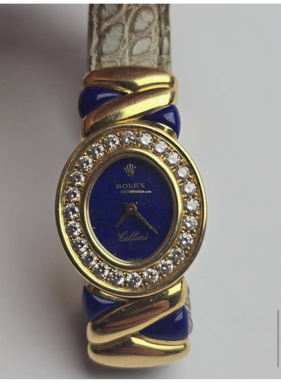 Rolex Cellini 5222 Lapis Lazuli Dial Diamond Bezel