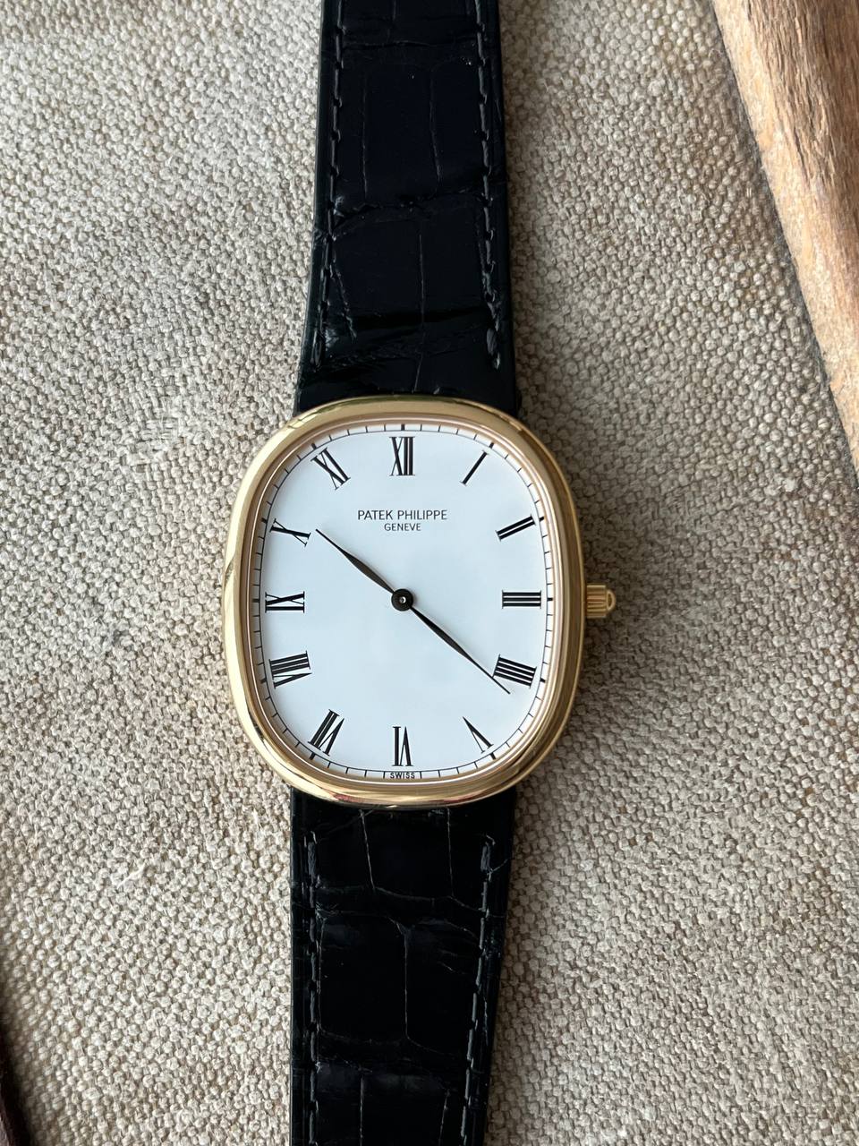 Patek Philippe Golden Ellipse White Romain Dial 3738