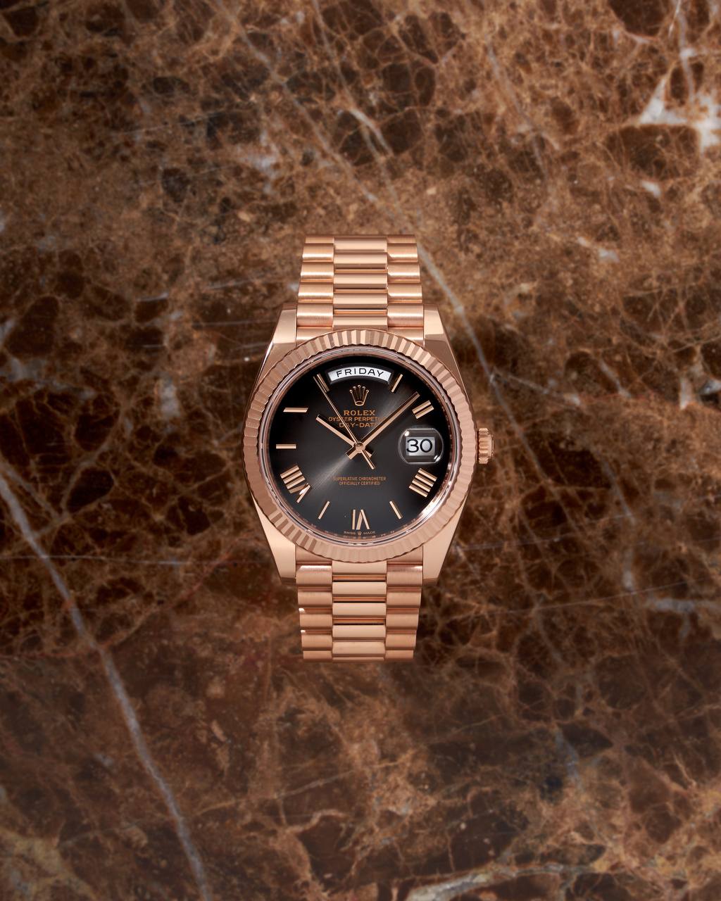 Rolex Day-Date Ombre Dial President 228235 40mm Rose Gold 