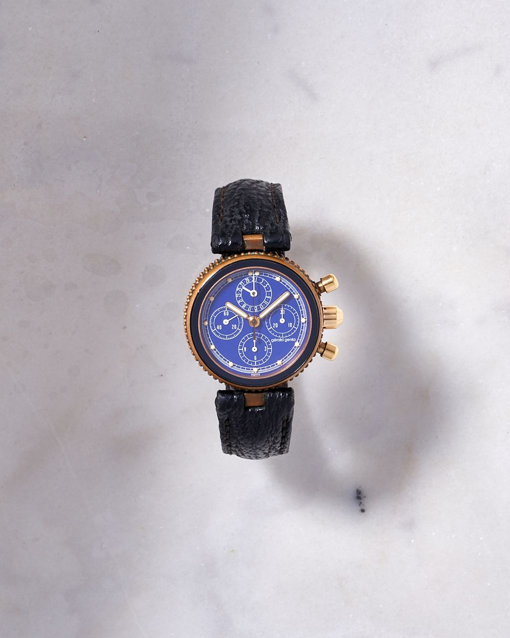 Gerald Genta Gefica Safari Bronze Chronograph Blue Dial