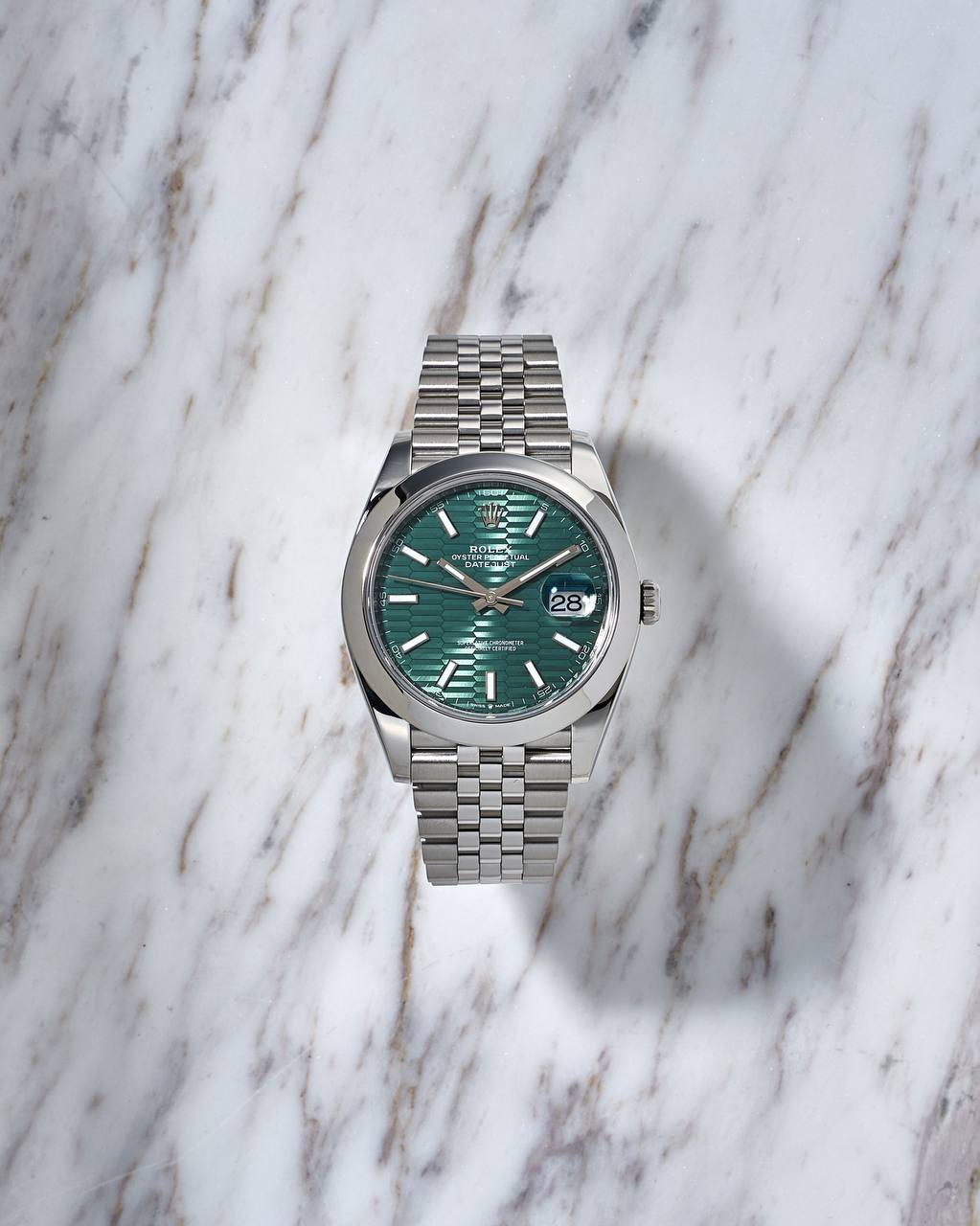 Rolex Datejust 41mm Fluted Motif Green Dial 126300
