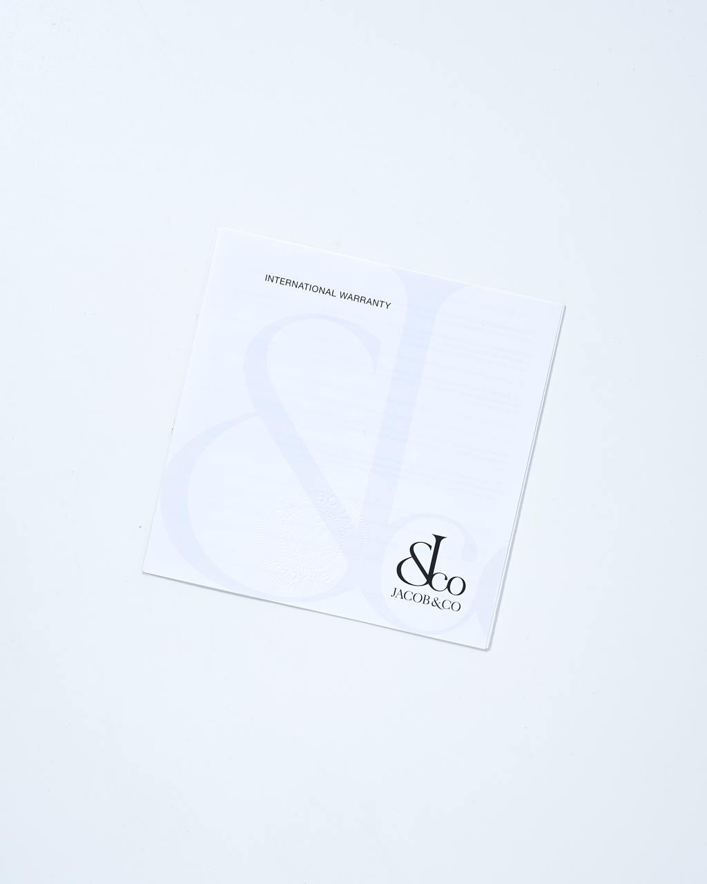 Jacob & Co Warranty Booklet
