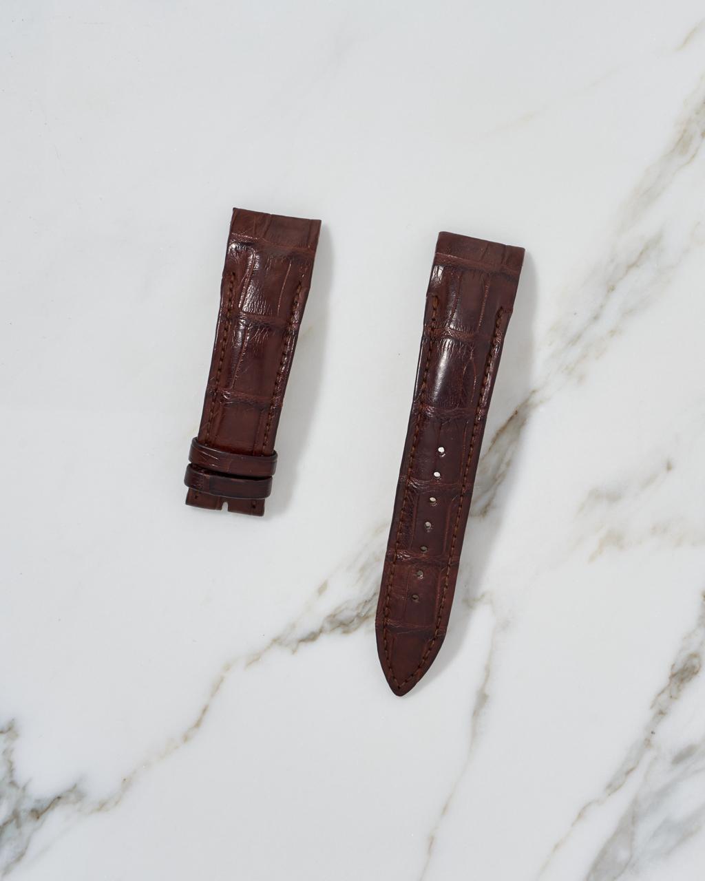 UN Crocodile Leather Strap 21x18mm NOS Brown 