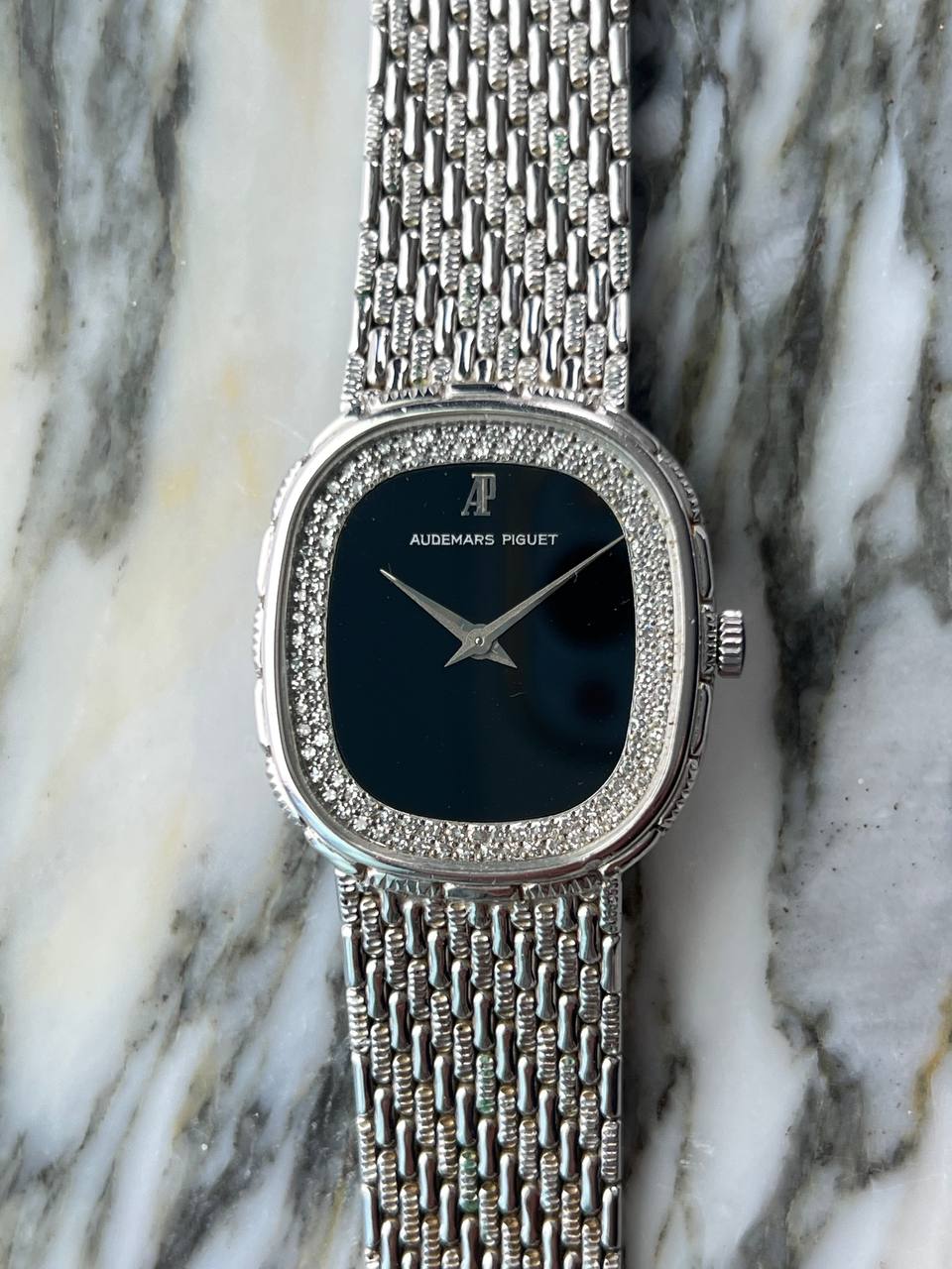 Audemars Piguet Ellipse White Gold Onyx & Diamond Dial