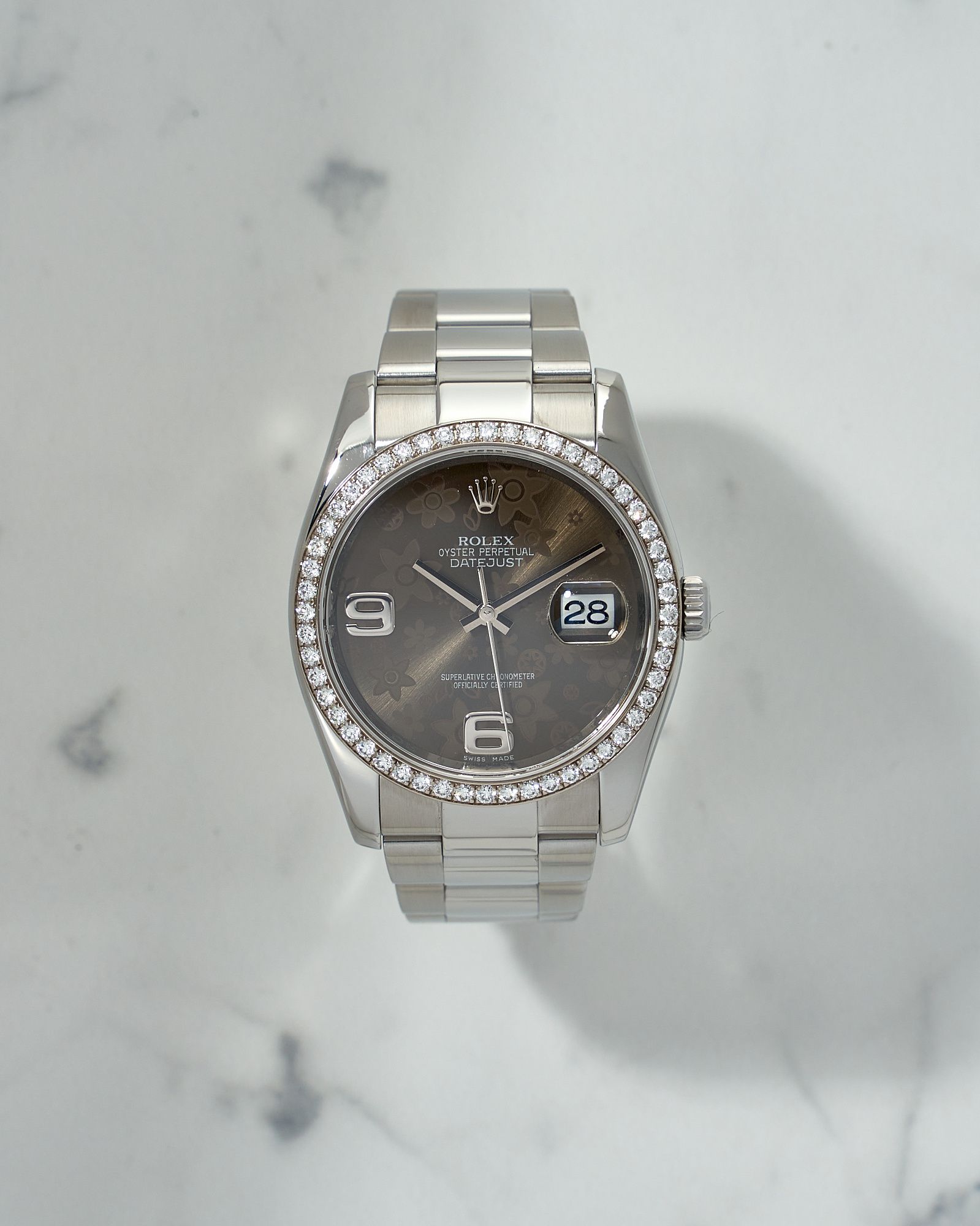 Rolex Oyster Perpetual Datejust 36mm Diamond & Floral Dial with papers 2013 Year